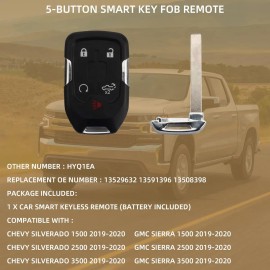 Reemplazo De Llavero Dasbecan Compatible Con Chevy Silverado