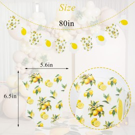 Lemon Bodysuit Banner - Fruit Baby Shower Garland and Gender Reveal Decor, Lemon Themed Photo Backdrop Props, Nursery Birthday Party Decorations Supplies