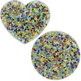 PETBSNVB 2PCS 8.5CM Circle and Heart Picky Pad, Picking Pad, Skin Picking Fidget Toys, Pick Pad, Picking Fidget Toy