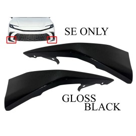 Texas E Parts Fits 2025 Toyota Camry SE Left Right Front Bumper Side Lower Trim Gloss Black