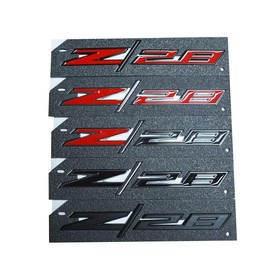 1Pc Z28 Emblem Door Tailgate Badge Nameplate Compatible with 2014-2020 Z/28 Camaro 22925211 (Black Red)