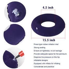 Cojines inflables, para ancianos de enfermería antidolor de cama almohadilla de asiento para discapacitados en cama para dolor Relif, apto para silla de inodoro y silla de ruedas, redondo