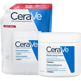 CeraVe Crema Hidratante Refill de Rostro y Cuerpo para Piel Seca a Muy Seca con Ceramidas Esenciales y Ácido Hialurónico, Hidrata y Restaura la Barrera de la Piel, 454 g