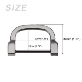 METALLIXITY Horseshoe D-Rings (30mm) 2pcs, Screw-in U-shaped Buckles Shackle - for Car Keys Keychain Bags Leather Crafts, Drak Gray