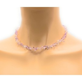 schoener-mineralienschmuck / Edelsteinschmuck Amethyst Jewellery (Necklace) Amethyst Chain Light Purple Drop Clasp 925 Sterling Silver Model Number 031, Gemstone, Amethyst