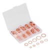 220Pcs Sealing Copper Gasket Flat Round Ring Washer Assortment Kit