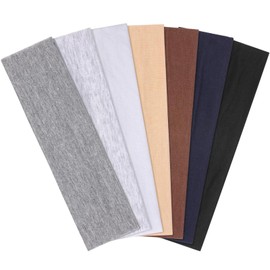 7-Piece Non-Slip Fashion Sports Headbands for Women: Soft Cotton Cloth Stretchy Hair Bands for Workout, Yoga, Running