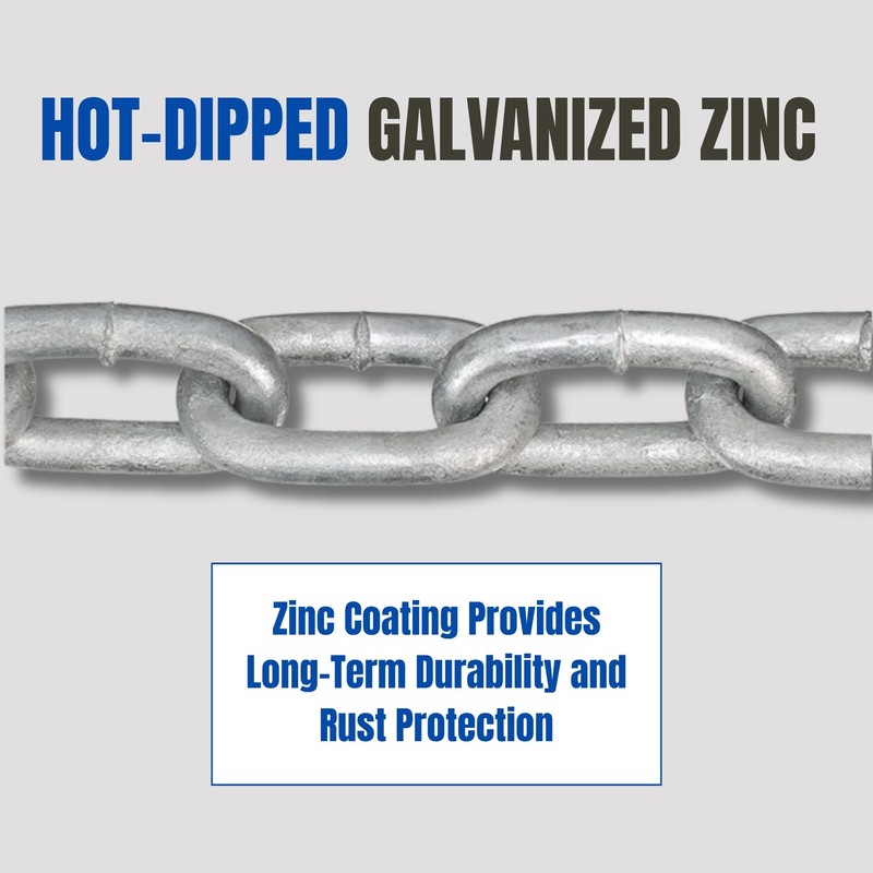 MarineNow 1/4" x 42" Trailer Safety Chain – Hot Dipped