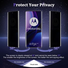 HeeYeal Pack of 2 Privacy Screen Protectors for Motorola Moto Edge 40, TPU Privacy Screen Protector, with Installation Tool, Scratch-Resistant Privacy Screen Protector for Motorola Moto Edge 40