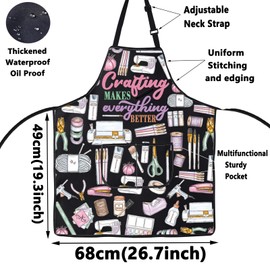 WZMPA Crafting Apron Crafting Maker Gift Crafting Makes Everything Better Adjustable Apron Scrapbook Merchandise, Crafting Everything Ap