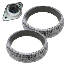 MLY 2PCS Exhaust Gasket, 2.36Inch Graphite Exhaust Manifold Gasket, Seal Muffler Ring, Leakproof Exhaust Pipe Exhaust Manifold Gaskets, Replacement for Muffler Gasket (ID 60MM)