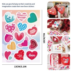 32 Sheets Heart Stickers Valentine's Day Stickers for Cards, Crafts, Scrapbooking, Party Favors