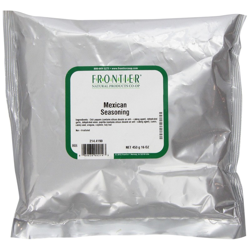 Frontier Co-op Mexican Seasoning Mix, 1-pound Bulk Bag, Salt-free, Rich,