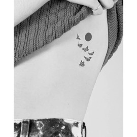Inkbox Temporary Tattoos, Semi-Permanent Tattoo, One Premium Easy Long Lasting, Waterproof Temp Tattoo with For Now Ink - Lasts 1-2 Weeks, Butterfly Sun, 4 x 4 in