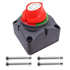 Orifort 12-48 V Battery Switch, Battery Power Cut Disconnect Isolator Master Switch for Vehicle and Boat (1-2-Both-Off)