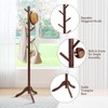 S AFSTAR 8-Hook Coat Rack Freestanding, Wood Coat Tree With