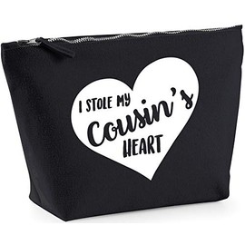 Hippowarehouse I Stole My Cousin's Heart (Slanted) printed make up cosmetic wash bag 18x19x9cm