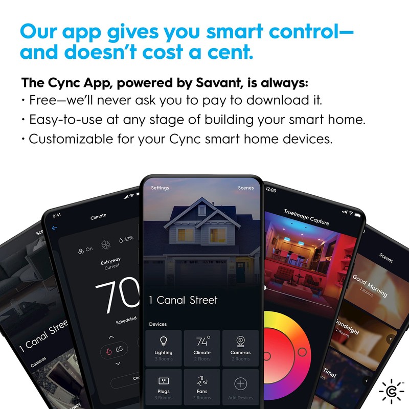 GE CYNC Smart Dimmer Light Switch, Wire-Free, Battery-Powered, Bluetooth and