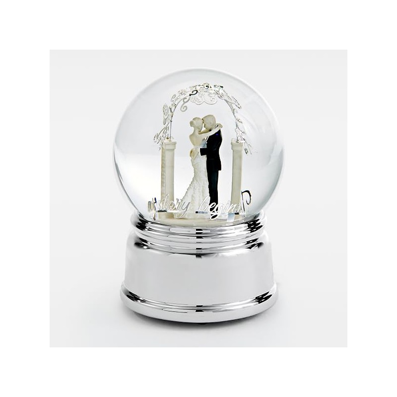 Things Remembered Engraved Wedding Couple Musical Snow Globe (Free Customization),