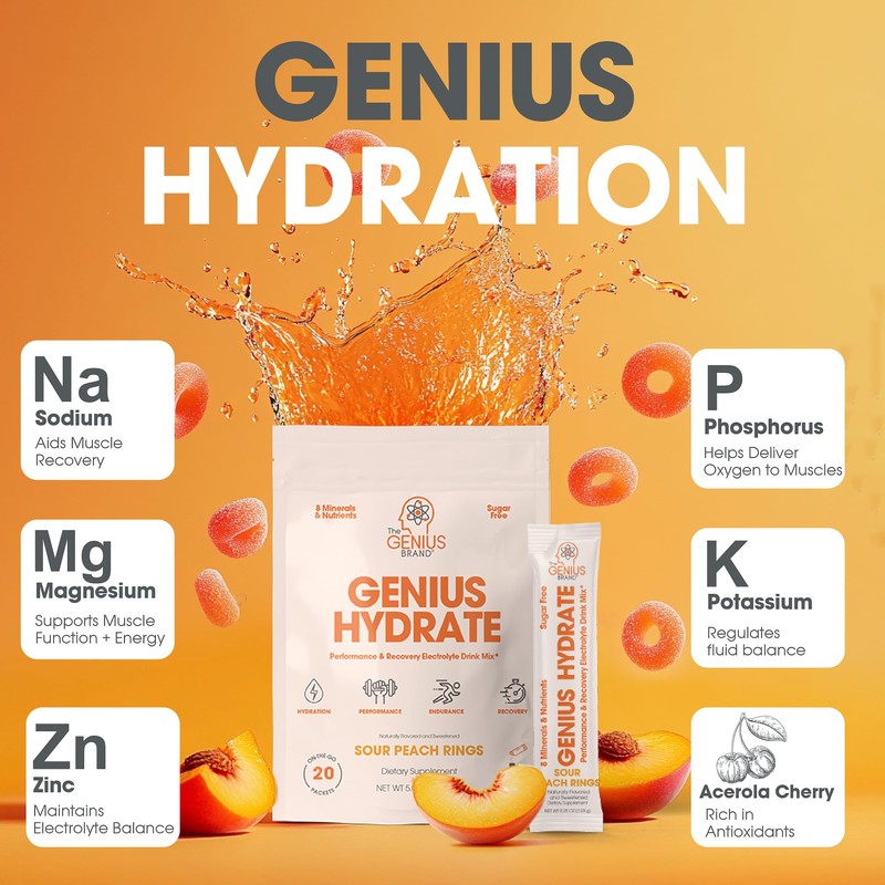 The Genius Brand Genius Hydrate - Electrolyte Supplement for Daily