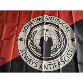 Flags Importer Sometimes Antisocial Always Antifascist 3x5Ft Large Flag Punk Anarchy Anonymous
