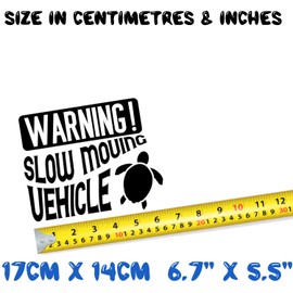 Hatcherabilia Slow Moving Vehicle Funny Car Stickers - Van Decal - Caravan Accessories - Car Window Decals - Motorhome Accessories - Funny Bumper Stickers - Decals For Vehicles (Black, 17cm x 14cm)