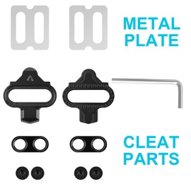 flintronic 2 PCS SPD Bike Cleats Set with Non-Slip Cleat Plates, Compatible with MTB SPD Pedals SM-SH51 for Mountain Bike and Indoor Cycling Shoes Black