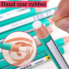 Hand Tear Sketch Eraser Pen-Style Shape Pencil Eraser Pen Round Tip Highlight Rubber School Supplies 10 Pack
