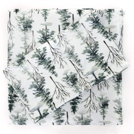 Pobi Baby - Premium Twin Fitted Sheet, Flat Sheet with Pillow case - Ultra-Soft Cotton Blend, Stylish Woodland Pattern, Deep Pockets - Twins Sheets - 3 PC (Woods)