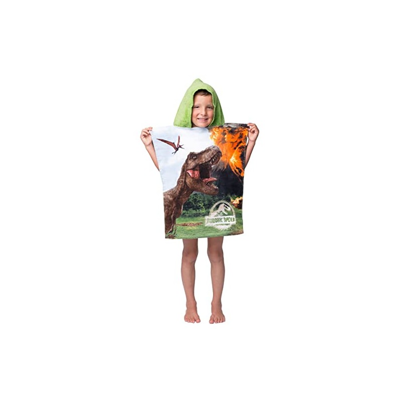 Jerry Fabrics Jurassic World Bath Poncho Hooded Bath Towel Beach