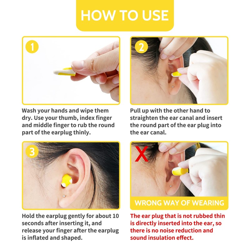 LYSIAN Ultra Soft Foam Earplugs Sleep 5 Pairs, 38dB Noise