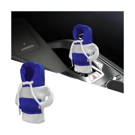 BESULEN Car Gear Shift Hoodie, Funny Vehicle Gearshift Knob Protection Cover, Automotive Interior Shifter Stick Protector Decoration Accessories, Universal for SUV, Sedan, Truck (White/Blue)