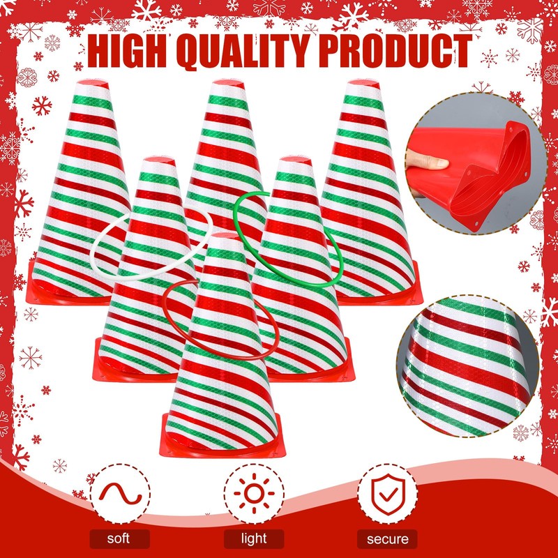 Leitee 6 Sets Candy Corn Ring Toss Game Plastic Cones