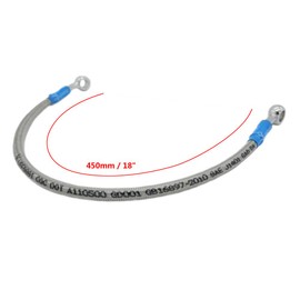 S SYUU 450mm 45cm M10 Reinforced Hydraulic Brake Oil Hose Line Banjo Fitting Stainless Steel End Braided Cable Compatible with Motorcycle Pit Dirt Bike Enduro Motocross Street Bikes Sport Bikes