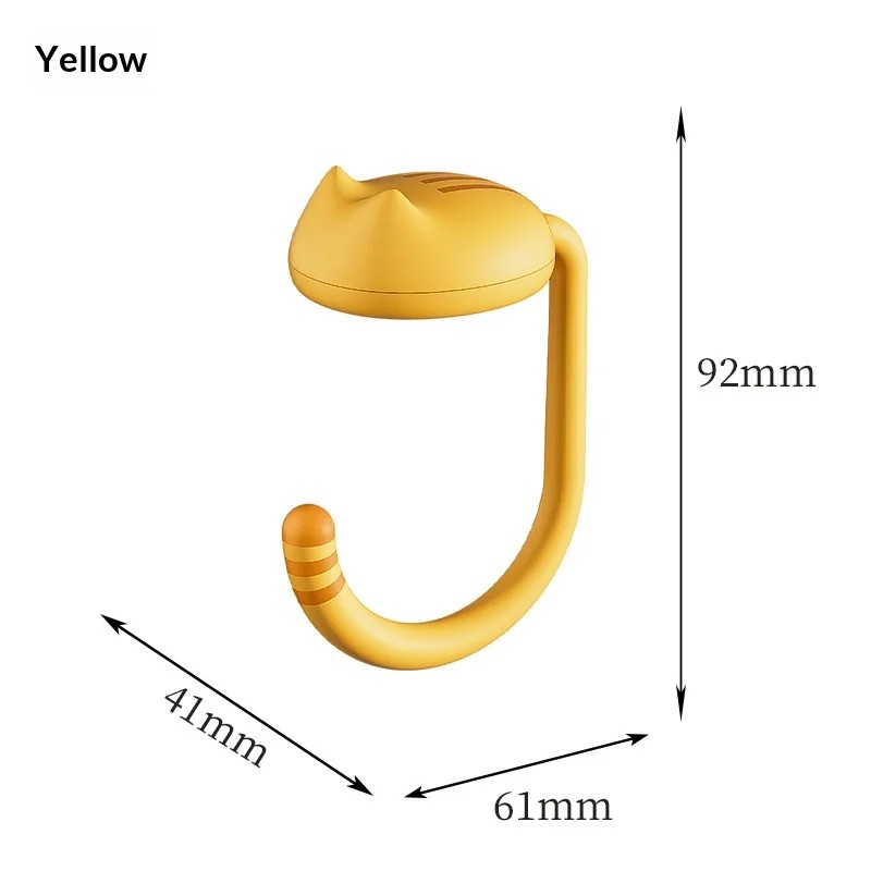 Cat Desk Hooks for Bags & Keys – 2-Pack Adhesive