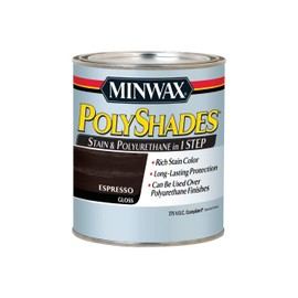 Minwax 617970444 PolyShades - Stain & Polyurethane in 1 Step, quart, Espresso, Gloss