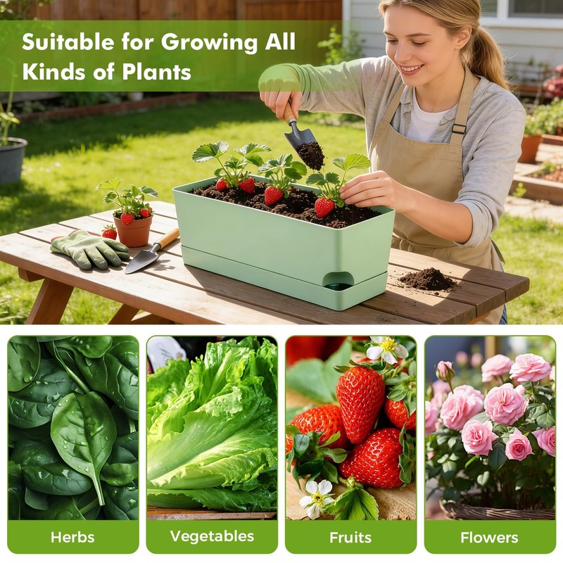 4 Pack Self Watering Pots for Indoor Plants 17 Inches