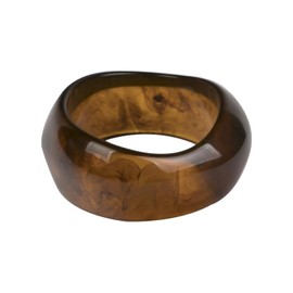 Joiigaem Punk Chunky Acrylic Resin Cuff Irregular Bangle Bracelet (Dark Coffee)