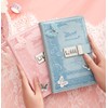NectaRoy Lockable Diary, PU Leather Password Notebook Agenda(Butterfly decor), B6