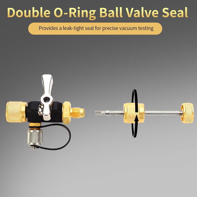 YUNPLE HVAC Valve Core Removal Tool, 1/4" Vacuum-Rated Valve Core