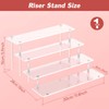 4 Tier Acrylic Display Risers, Clear Perfume Organizer Stand, Large