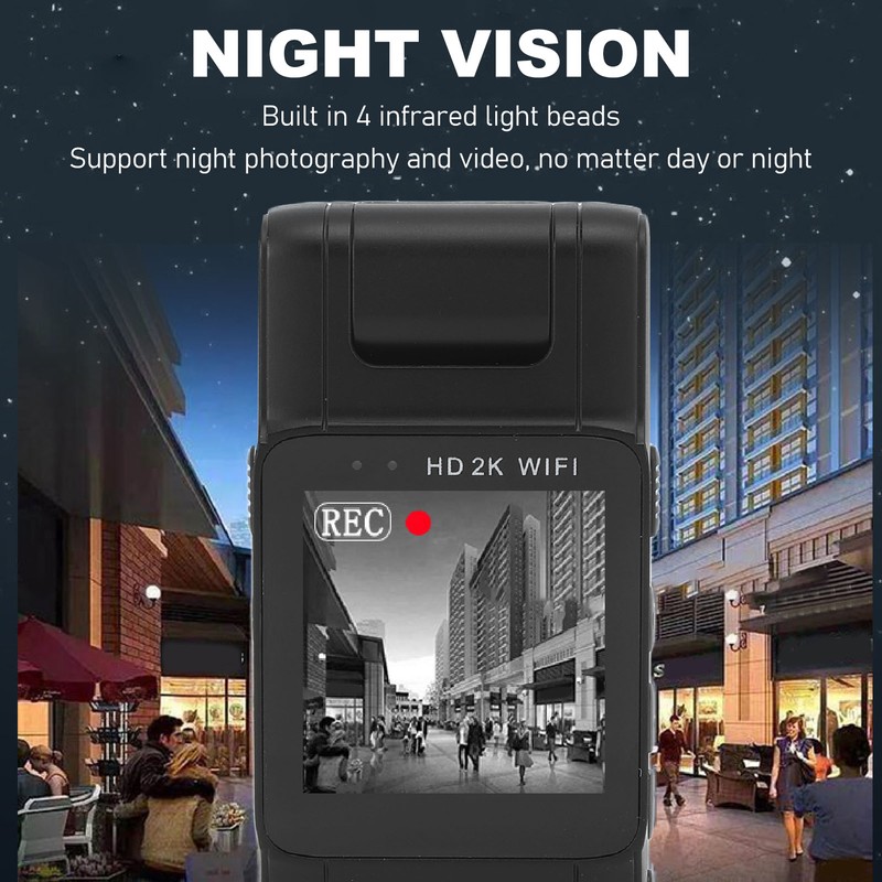 2K Ultra HD Pocket Body Worn Camera Mini Clip Video