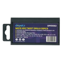 Dapetz ® 20 Pieces Hss Mini Micro Drill Bit Set, 0.3-1.6mm Shank Twist Drill Bits High-speed Steel Drill Bits For Precision Drill Delicate Manual Work, Drilling Holes, Wood Working