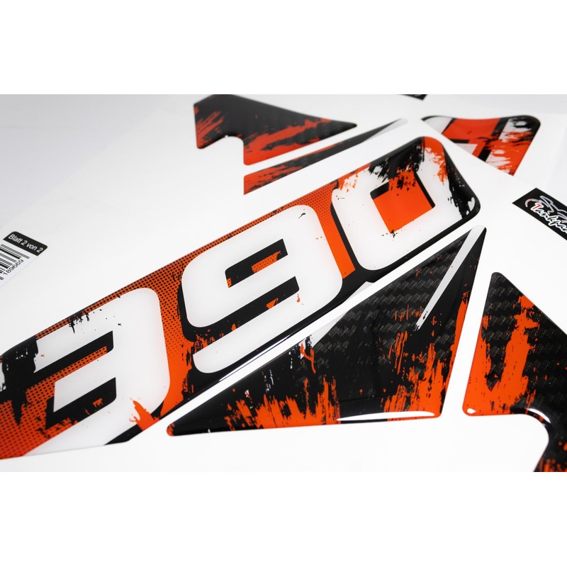 Tankpad Side Tank Pad Carbon Racing Orange Compatible with KTM