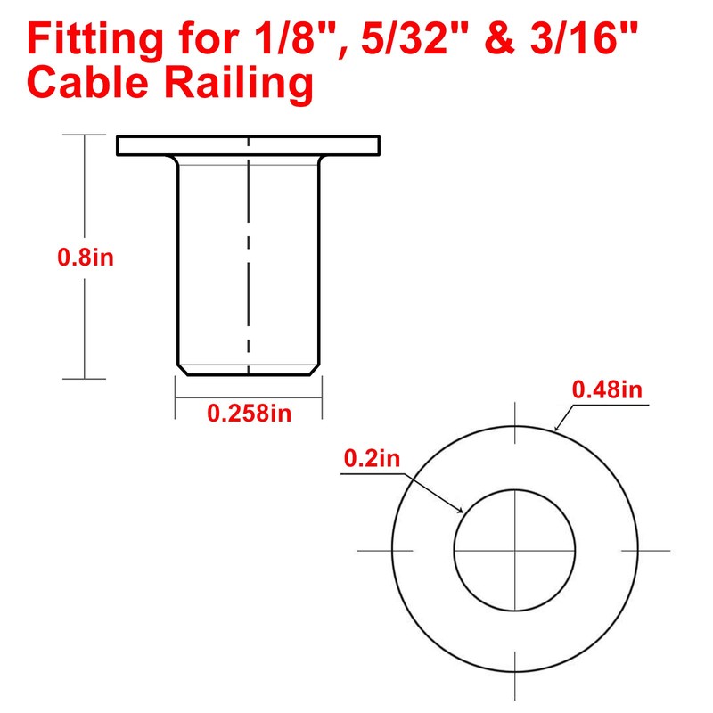BLIKA 65 Pack Stainless Steel Protector Sleeves for 1/8" 5/32"