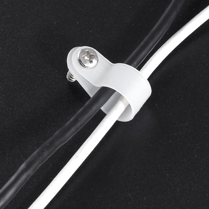 Rierdge 100 Pcs 1/2 Inch R-Type Clip Clamp, Nylon P-Type