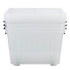 Easymanie 50 Quart Plastic Wheeled Storage Bin, 4 Packs, Plastic