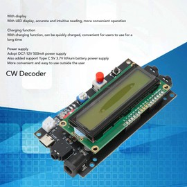 CW Decoder, Morse Code Translator with LED Display, Accurate and Intuitive Reading, Outdoor Morse Code Reader, DC7-12V/500mA