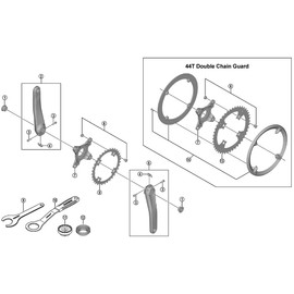 Shimano FCE8000 Y1VX98080 Repair Parts Right Crank Unit 6.3 inches (160 mm)