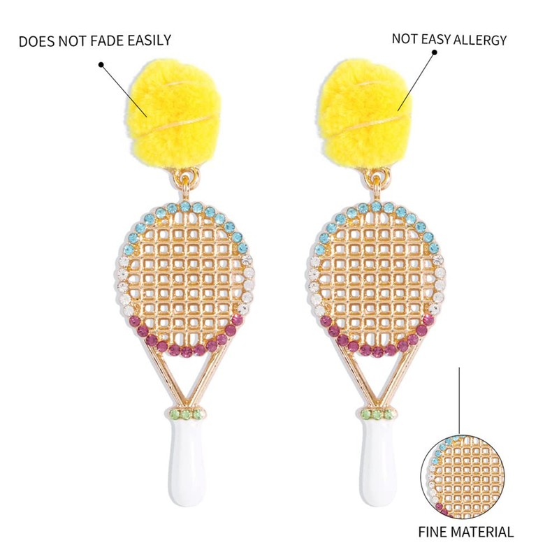 Tennis Racket Dangle Drop Earrings Tennis Racket Jewelry for Women